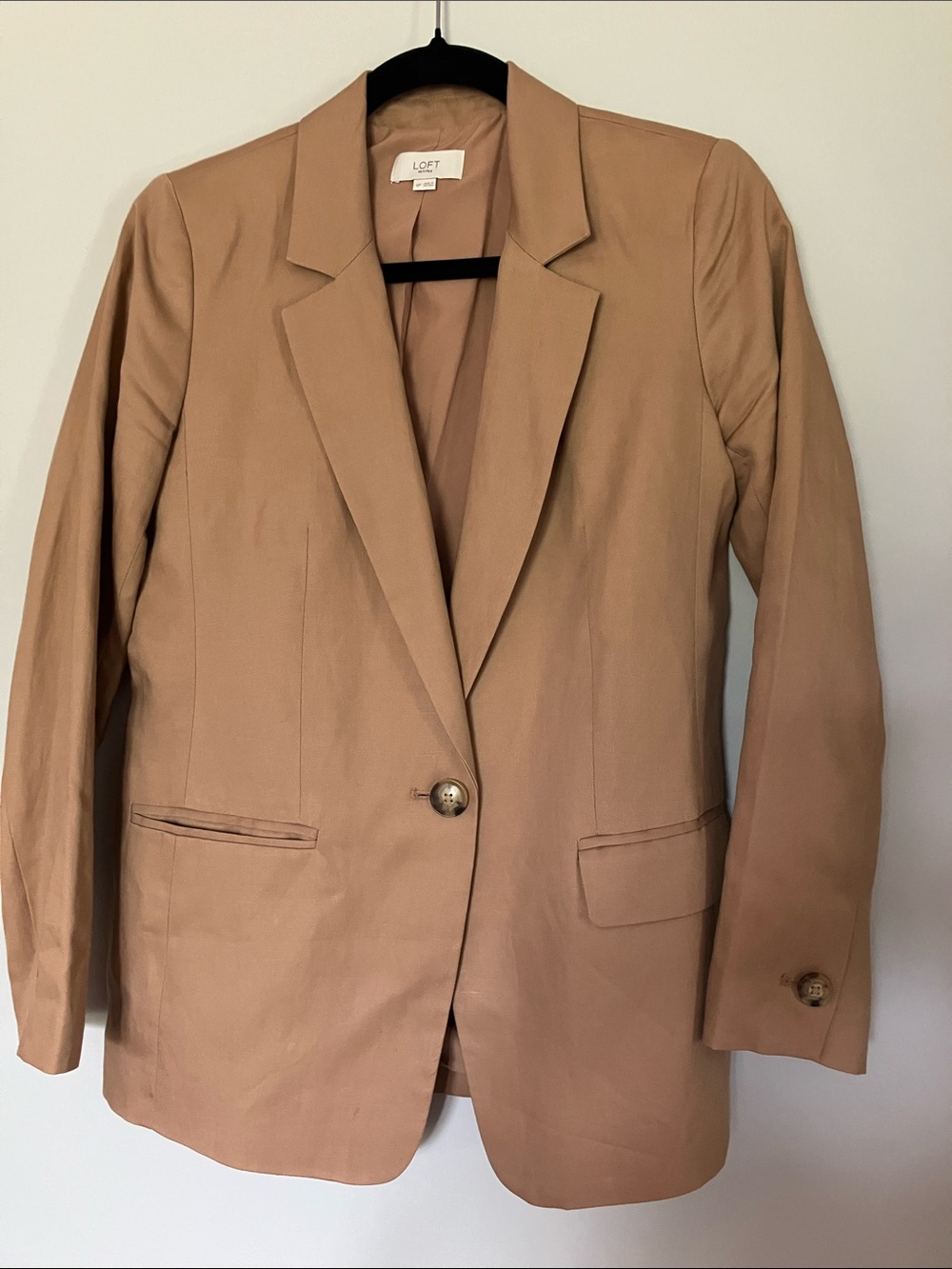 LOFT Tan Single-Button Blazer